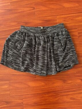 Free People Black and White Textured Mini Skirt